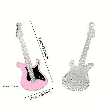2PCS 7.4×2.6cm Antique Guitar Alloy Pendant Set