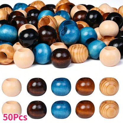10/30/50pcs 16x20mm Natural Wood Beads