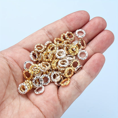 30PCS 10mm Gold-Tone Round Frame Spacer Bead Set