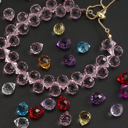 40pcs/set 8x10mm AB Color Faceted Strawberry Glass Beads