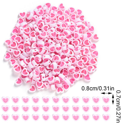 Pink Heart Acrylic Beads