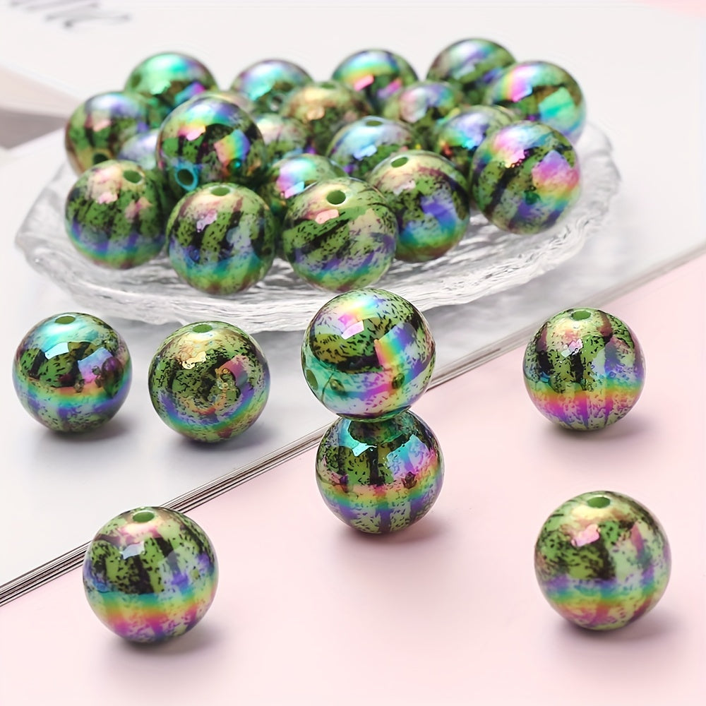 AB Green Watermelon Acrylic Spacer Beads