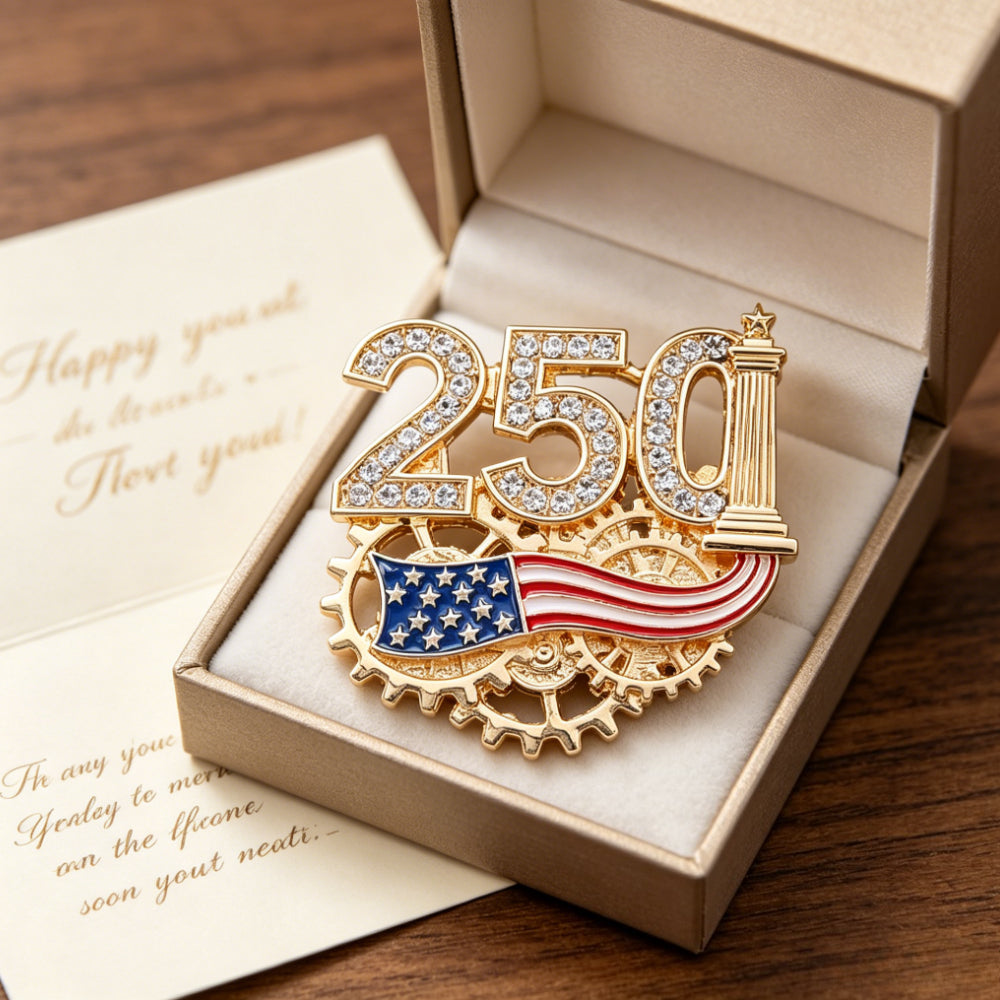 Independence Day Rhinestone Brooch Set