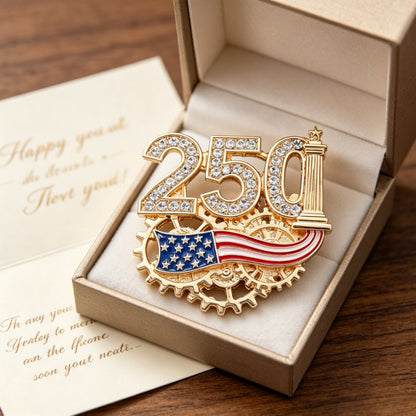 Independence Day Rhinestone Brooch Set