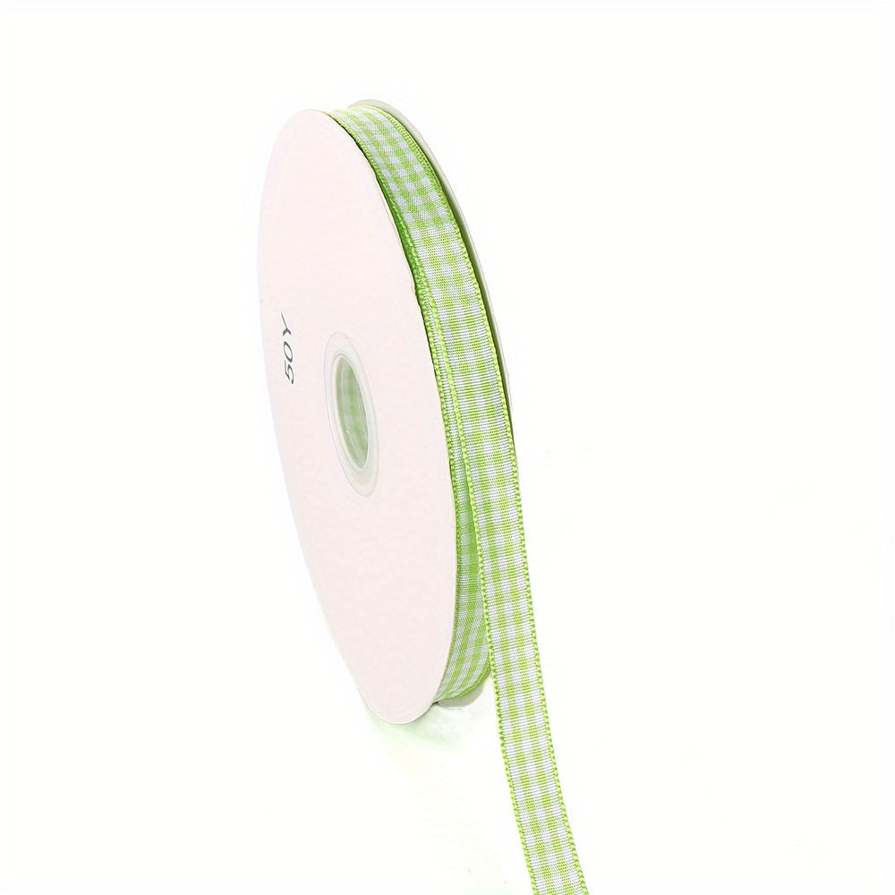 50 Yards/Roll 10 mm Christmas Plaid Satin Ribbon