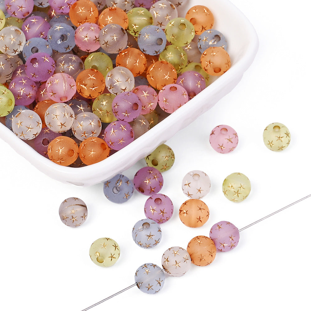 Matte Star Acrylic Spacer Beads