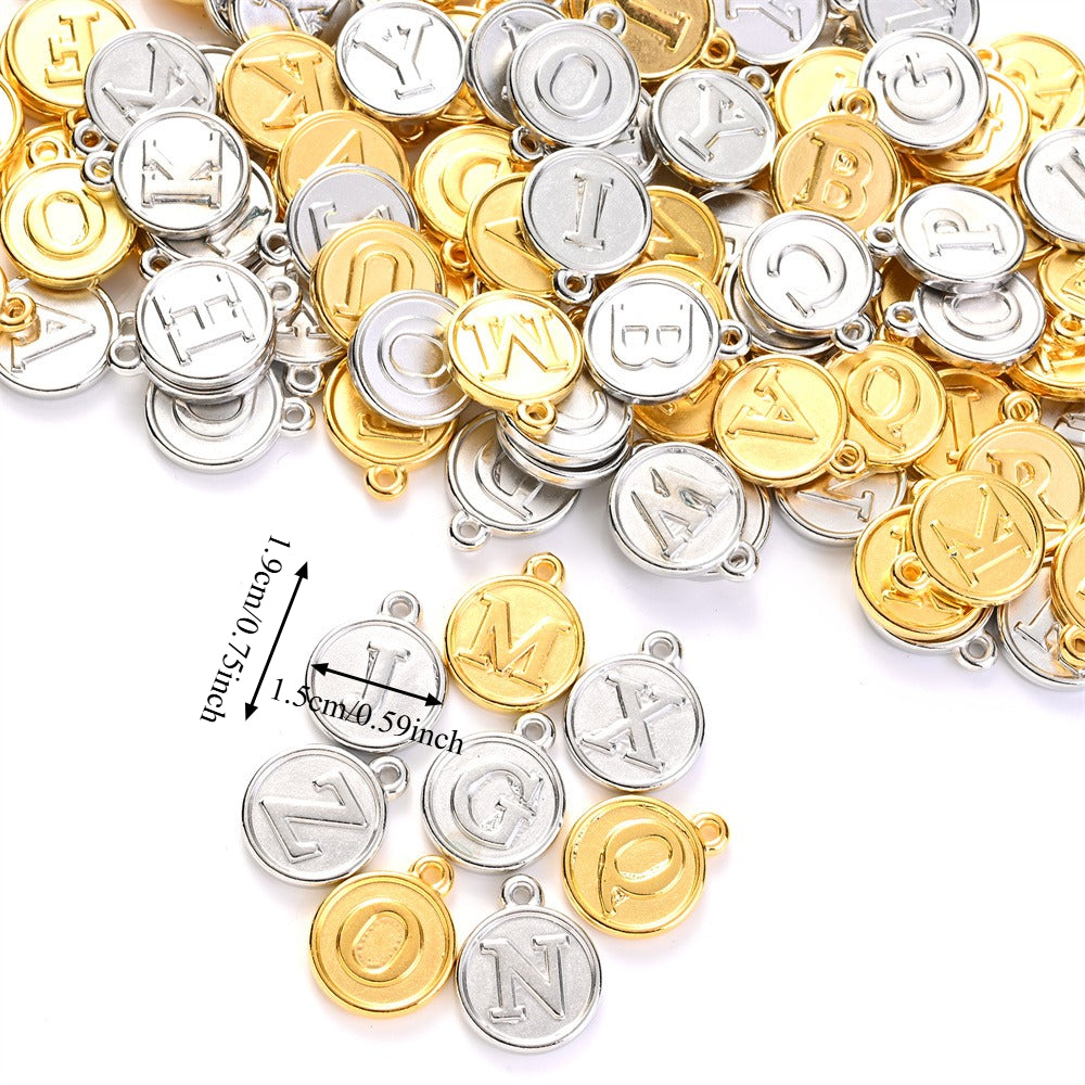 Acrylic Letter Round Pendants
