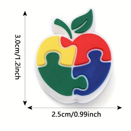 Puzzle Theme Silicone Beads
