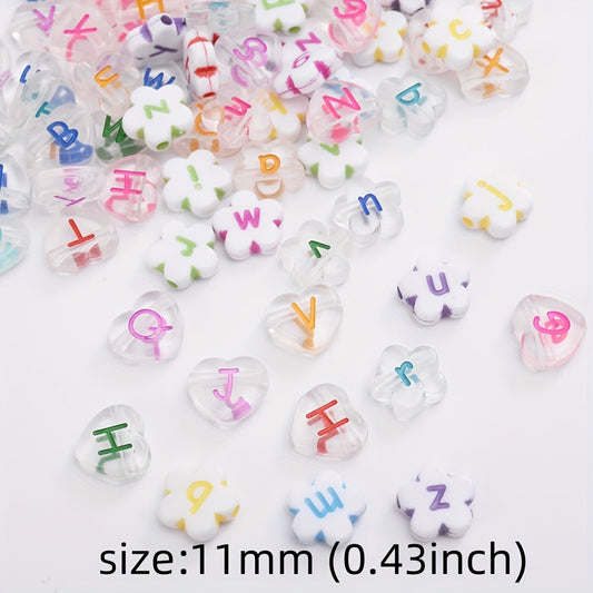 Heart Shape Letter Acrylic Beads