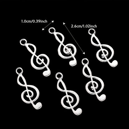 Silver Music Symbol Metal Pendant Charms