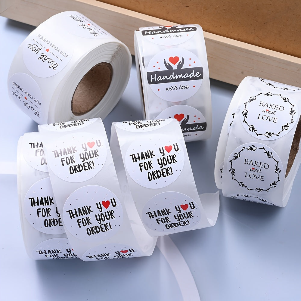 500PCS Thank You Self-Adhesive Sticker Roll
