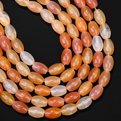 32pcs/strand 8x12mm Natural Agate Rice Shaped Beads