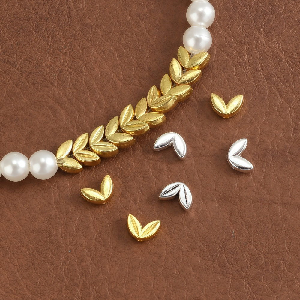 Gold & Silver Wheat Alloy Beads