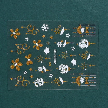 Christmas 5D Embossed Nail Art Stickers