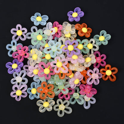 Macaron Color Flower Acrylic Beads