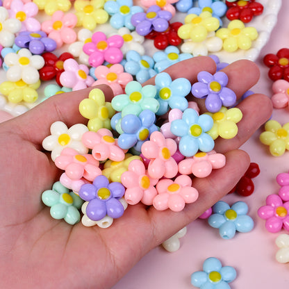 20pcs 21mm Egg-Shaped Flower Acrylic Beads
