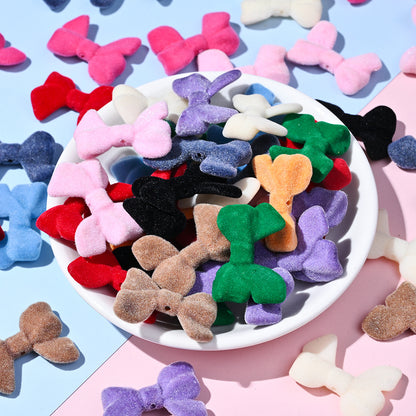 Resin Flocked Bowknot Beads