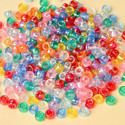 50/100/500/1000pcs 6x9mm Mixed Color Acrylic Pony Beads