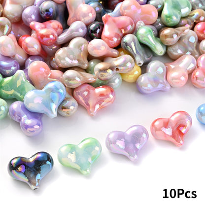 Acrylic AB Heart Beads