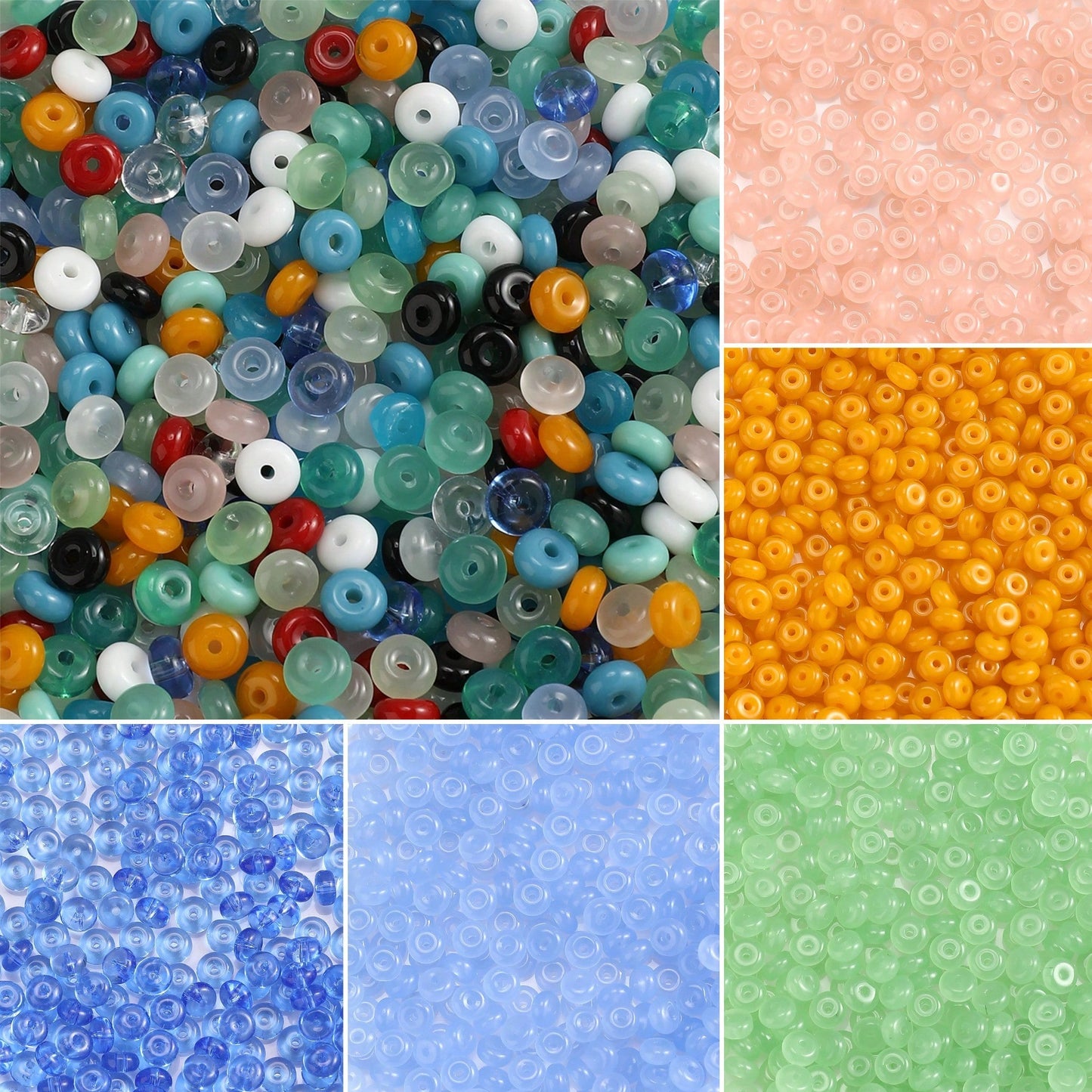 200pcs 3x6mm Colorful Glass Seed Abacus Beads