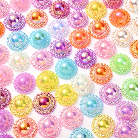 100pcs Colorful Acrylic Sunflower Half Face Patches