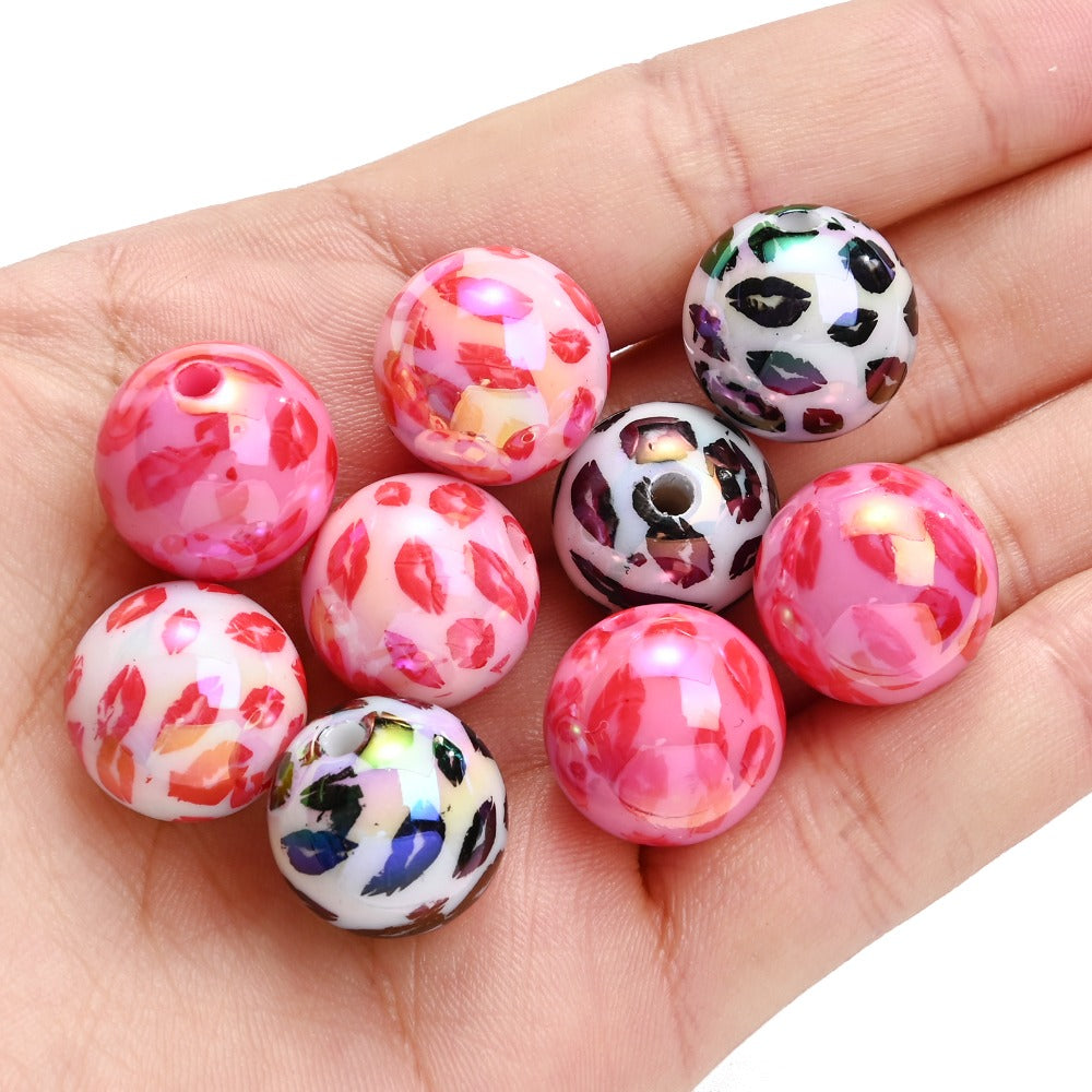 Valentine’s Day Heart and Lips Beads