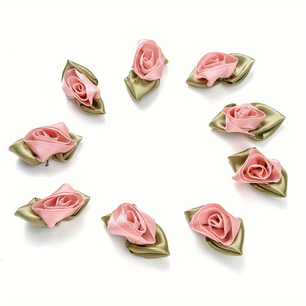 10PCS 12×32mm Fabric Tulip Flower Embellishment Set