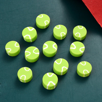 50-Piece 10 mm Mixed Sports Ball Soft Clay Beads