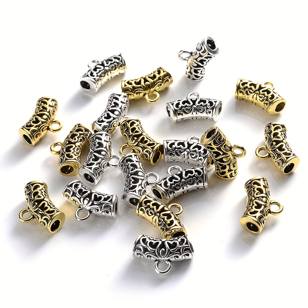10pcs Hollow Bend Bail Beads Charms