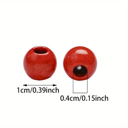 100pcs/set Imitation Stone Crack Round Beads