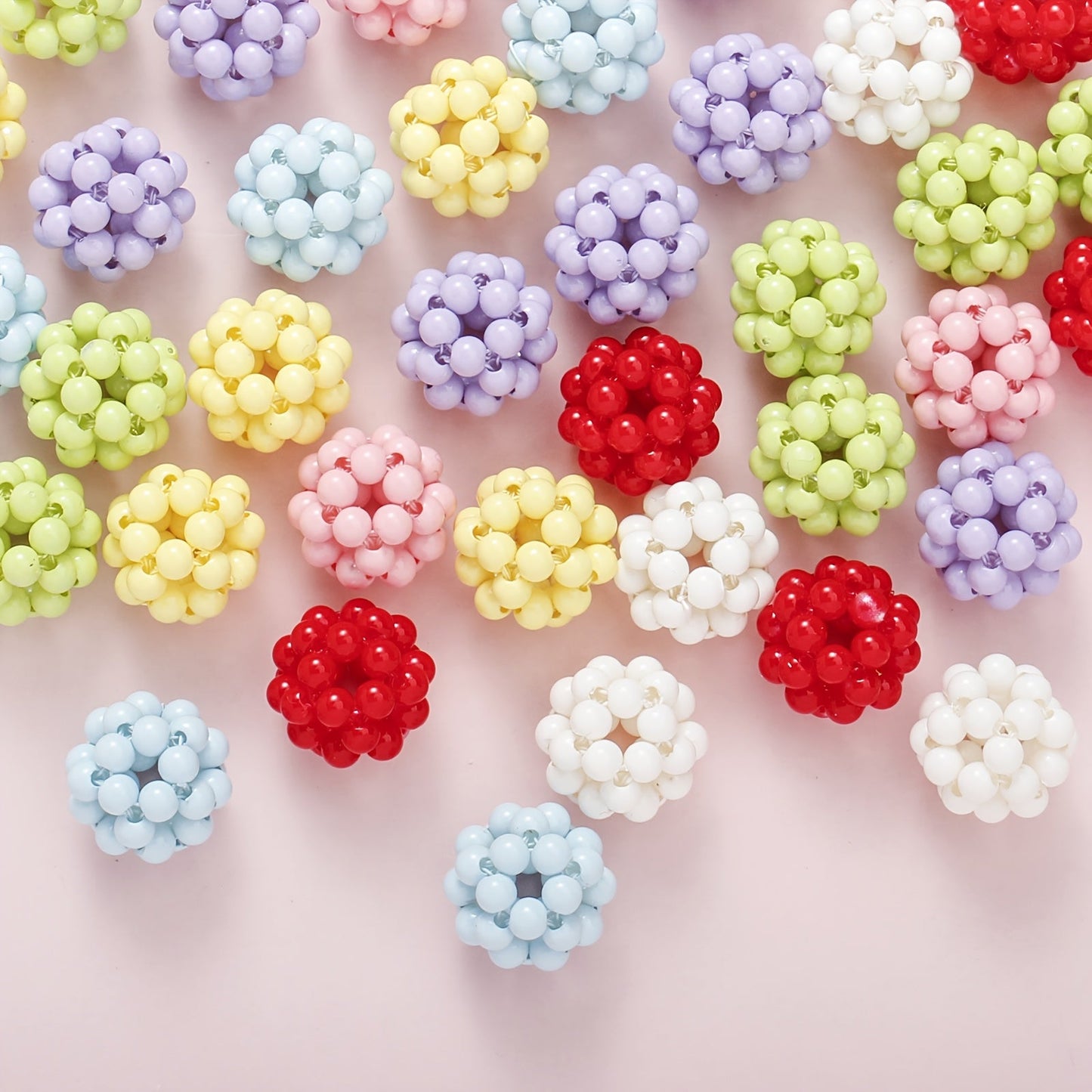 Macaron Woven Acrylic Beads