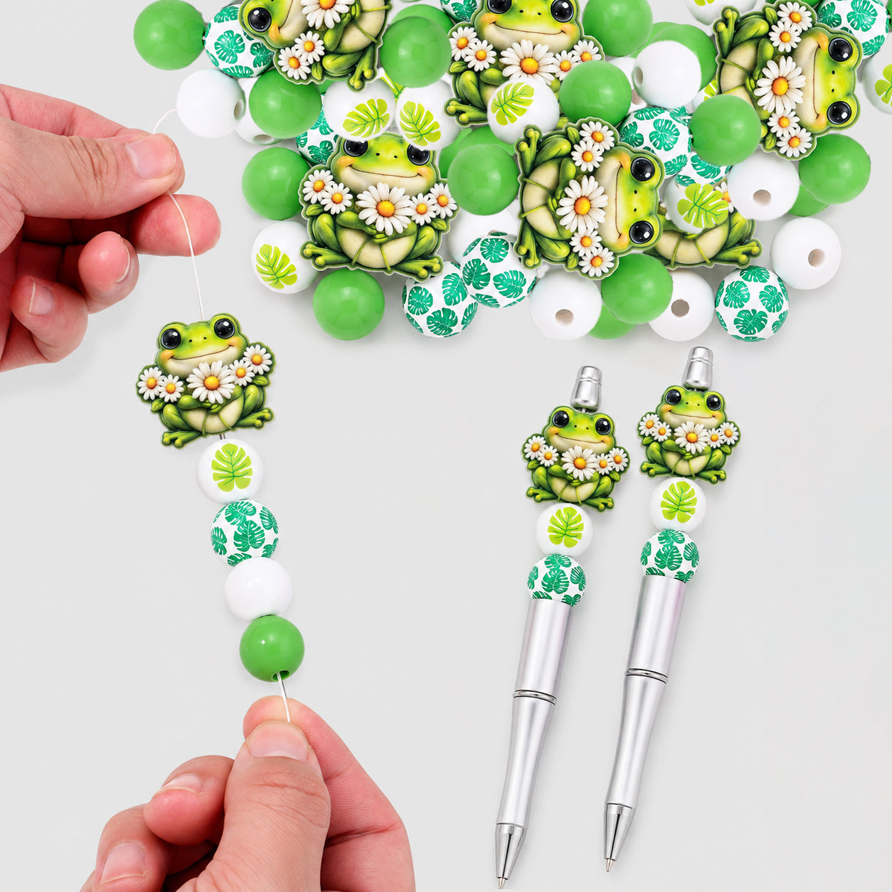 45-Piece Frog-Themed DIY Bead Set
