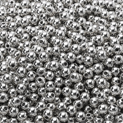 300pcs 3mm Golden Silvery Acrylic Round Spacer Beads