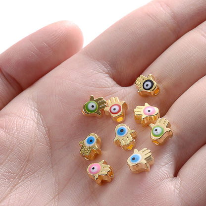 10PCS Mini Multicolor Evil Eye Spacer Bead Set