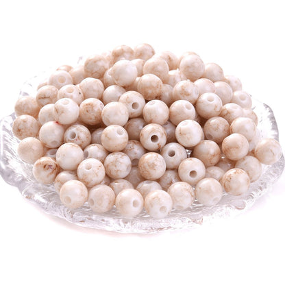 100pcs 8mm Cracked Acrylic Loose Spacer Beads
