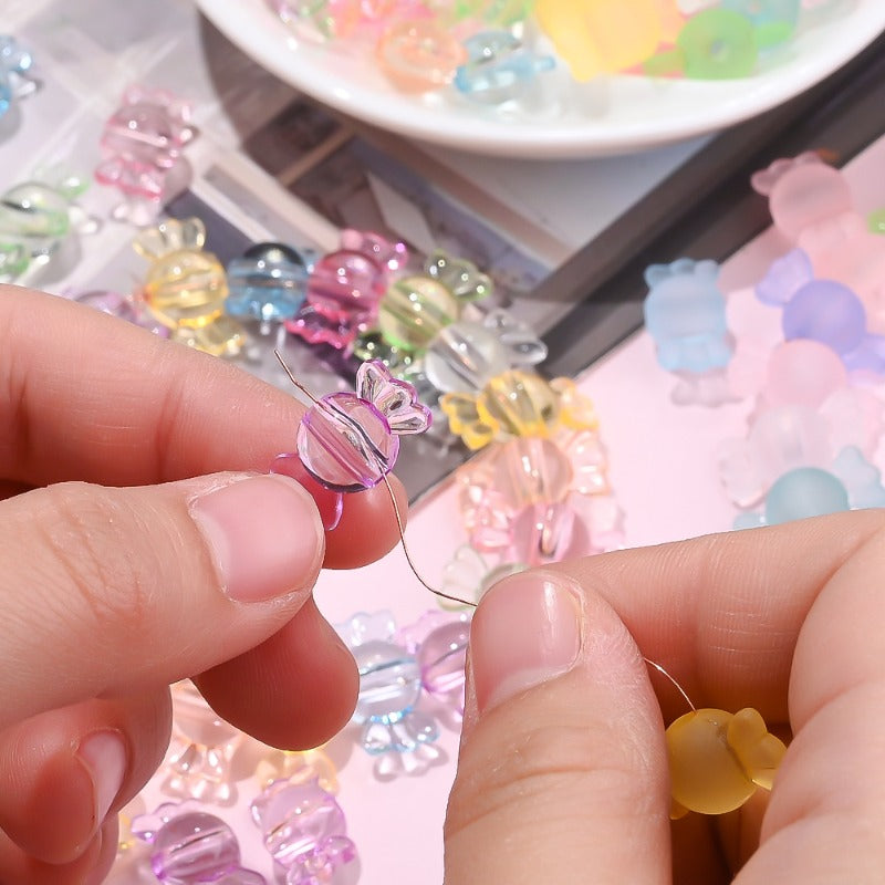 100pcs 8x17mm Candy-Shaped Acrylic Beads