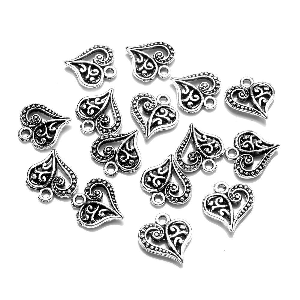 Retro Heart Alloy Pendants