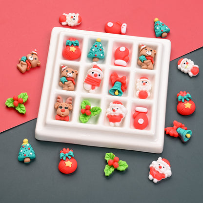 20pcs Christmas Series Resin Patch Beads