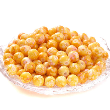 100pcs 8mm Cracked Acrylic Loose Spacer Beads