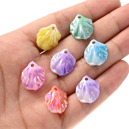 50pcs 15x17mm Acrylic Shell & Leaf Beads
