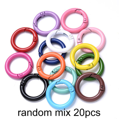 20PCS 25mm Colorful O-Shape Spring Keychain Set