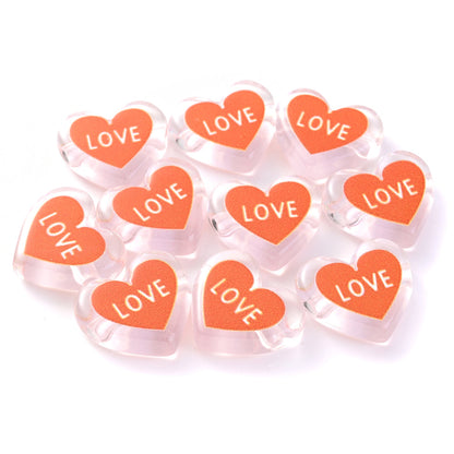 Clear Double Heart Acrylic Beads