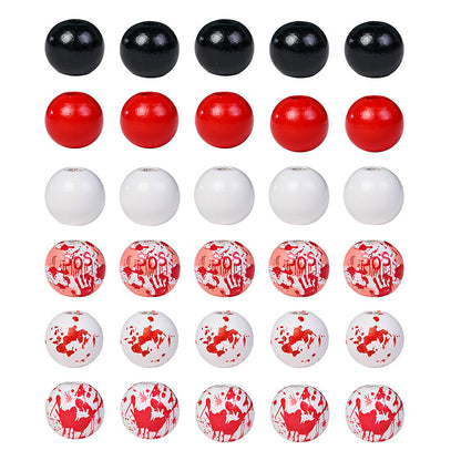 120pcs Halloween Wood Beads Set