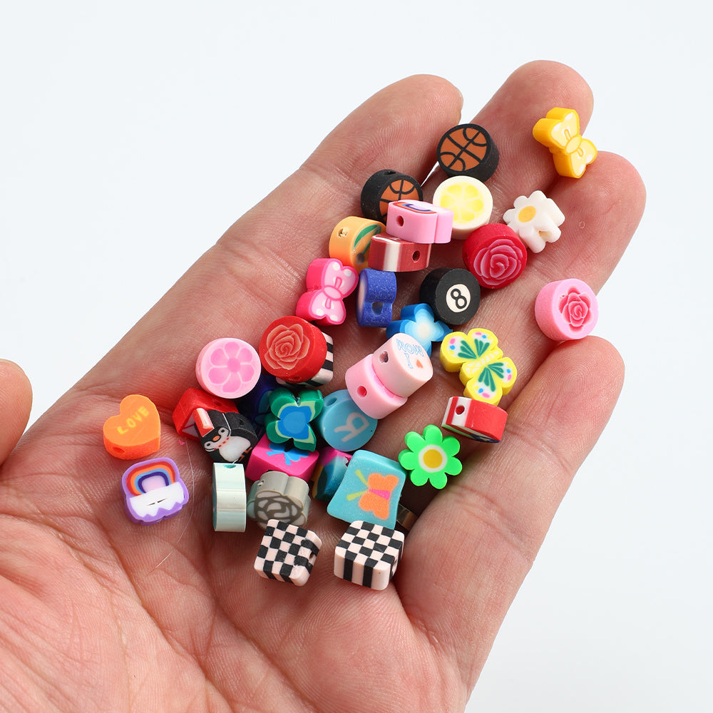 1200pcs Random Mix Clay Beads Bulk