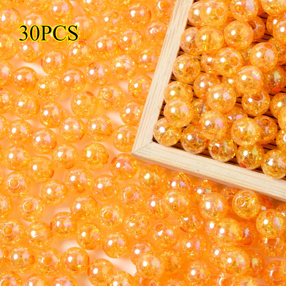30pcs 10mm Colorful Crackle Acrylic Beads