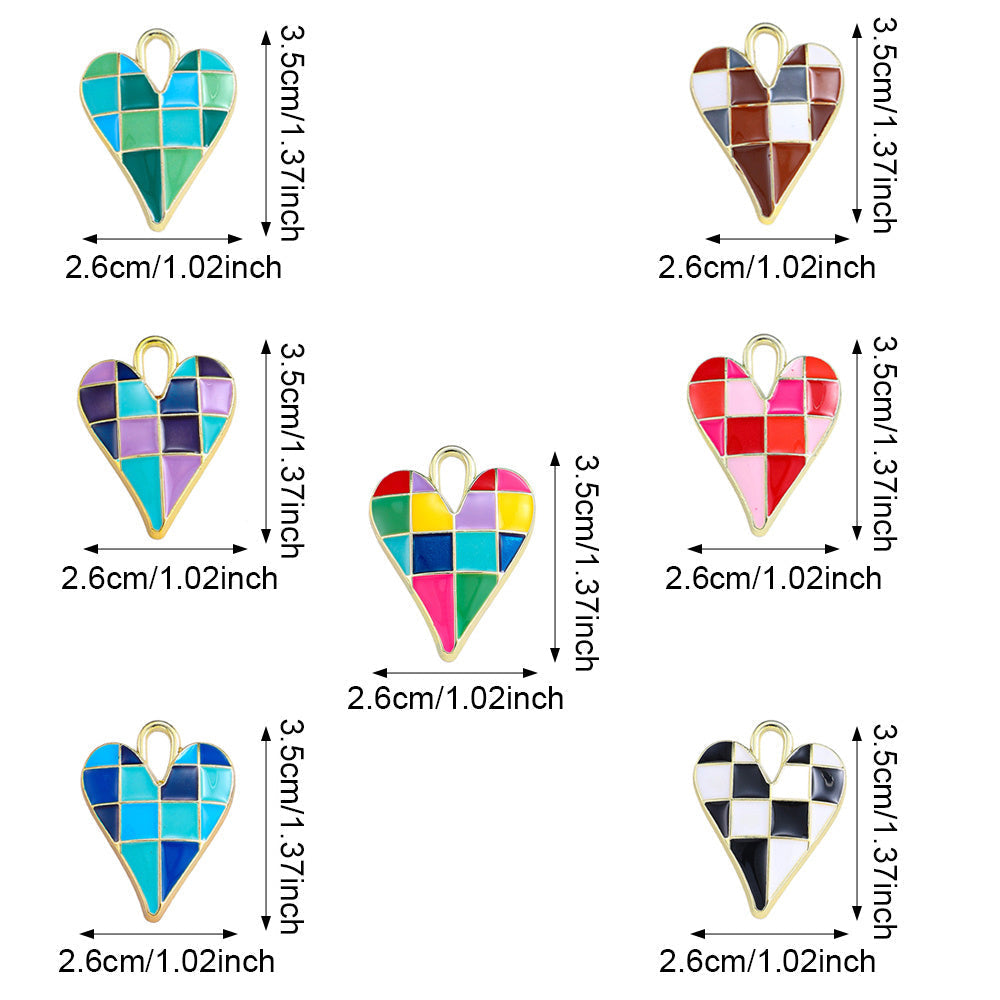 Alloy Enamel Big Heart Charms
