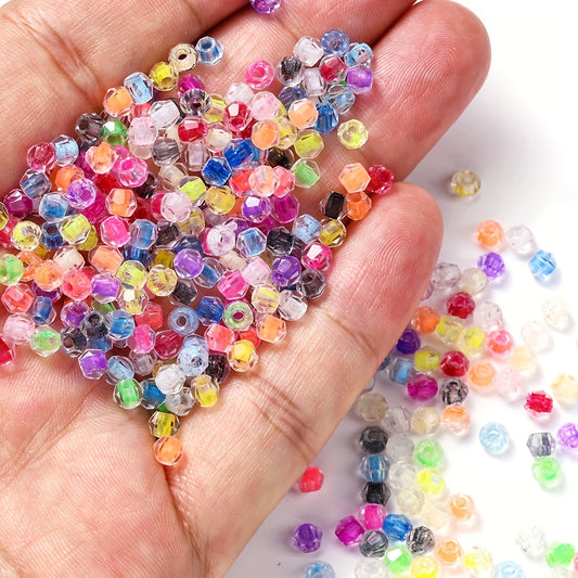 Transparent 4 mm Diamond-Shaped Glass Beads