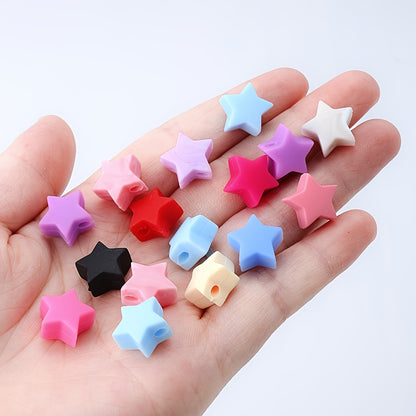 10pcs/set Multicolor Star Silicone Focal Beads