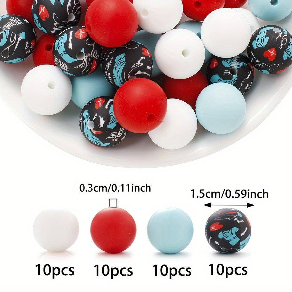Mixed Color Round Silicone Beads