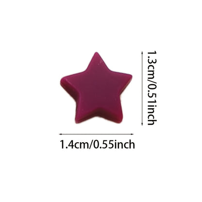 10pcs/set Multicolor Star Silicone Focal Beads